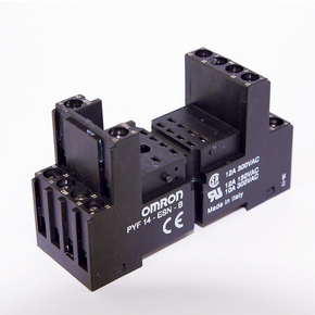 OMRON PYF14-ESN-B | Socket, with common and coil terminals on the bottom and with the NC & NO terminal on the top - Black.