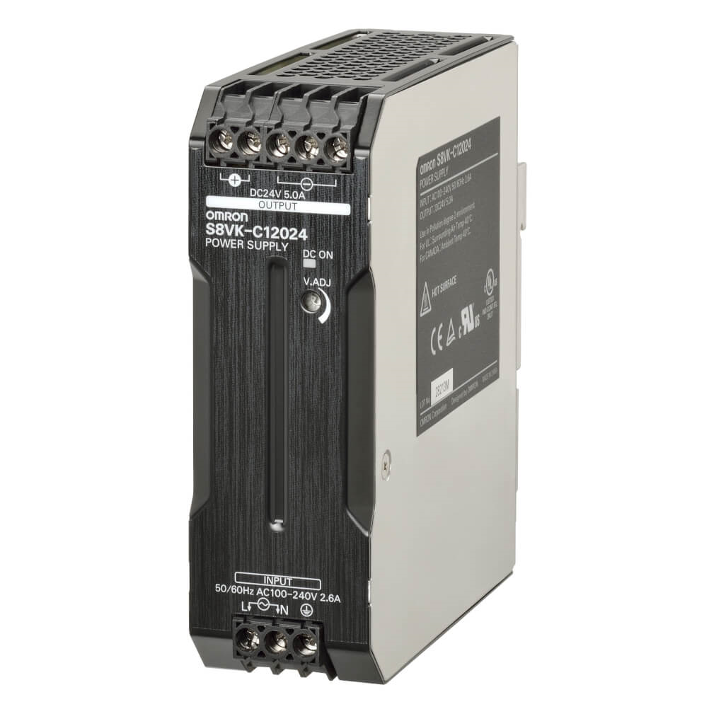 Omron S8VK-C12024, S8VK-C Switched Mode DIN Rail Power Supply, 100 → 240 V ac / 90 → 350V dc ac, dc Input, 24V dc dc