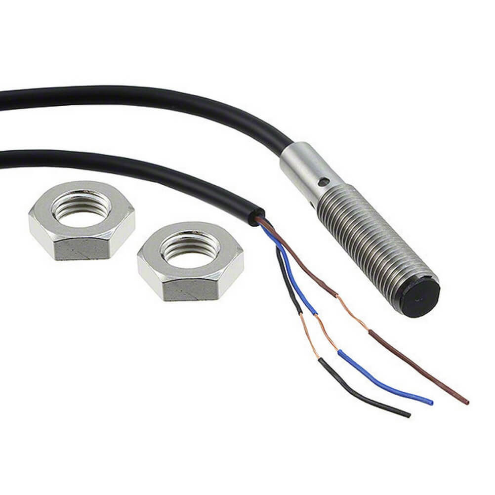 Omron E2B-S08KS02-WP-C1 2M, Inductive Threaded Barrel Proximity Sensor, M8, 2 mm Detection, NPN NO, 12 → 24 V dc