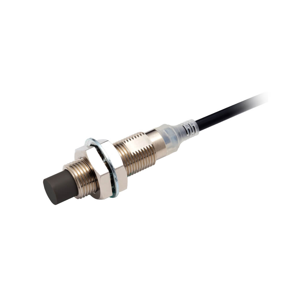 Omron E2E-X8MB1T12 2M, Inductive Threaded Barrel Proximity Sensor, M12, 8 mm Detection, PNP NO, 10 → 30 V dc