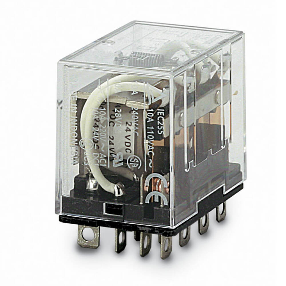 OMRON LY4N 100/110VAC | Relay, plug-in, 14-pin, 4PDT, 10 A, LED indicator, 100/110 VAC - generaltechuae