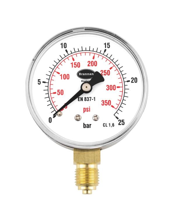 Brannan 34/463/0 | General Purpose Pressure Gauge | 63 mm, 0 to 250 bar, 1/4 in BSP bottom - generaltechuae