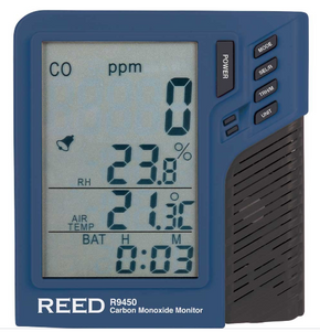 REED R9450 Carbon Monoxide Monitor with Temperature and Humidity - generaltechuae