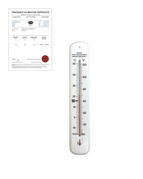 Brannan TC-017 | THERMcert Pre-Calibrated 215 mm Workplace Thermometer | Point 16 °C - generaltechuae