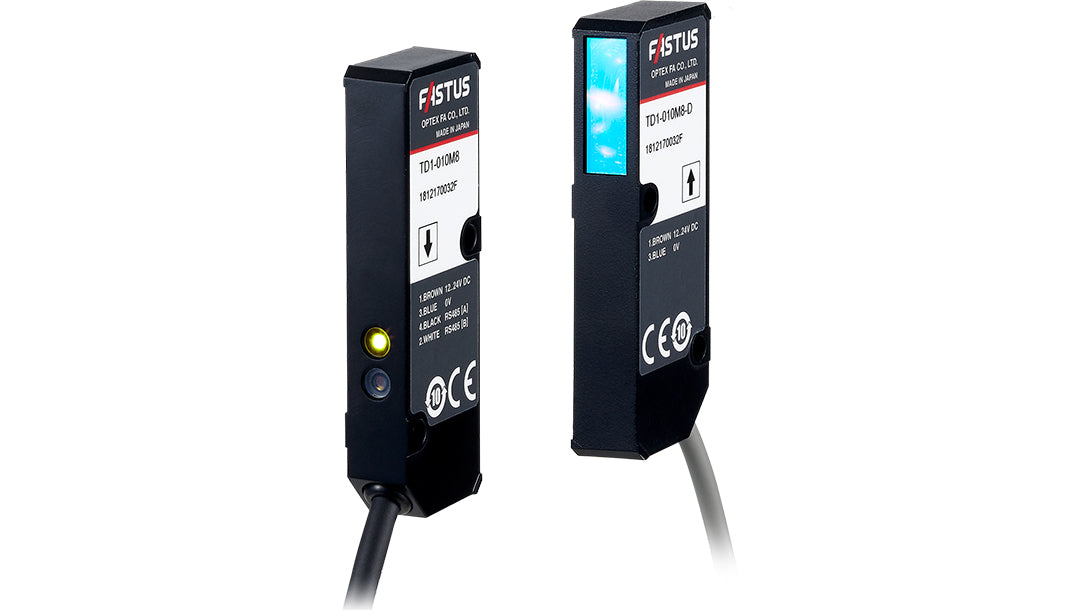 OPTEX FA TD1-010M8 | Through-Beam Edge Laser Sensor | 10 mm Range, M8 Pigtail