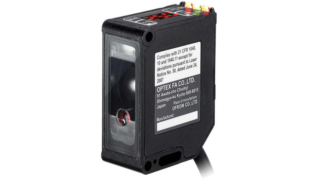 OPTEX FA TOF-DL250T | Compact TOF Sensor with Display | 0.25-2.5 m, 3 Outputs, Cable