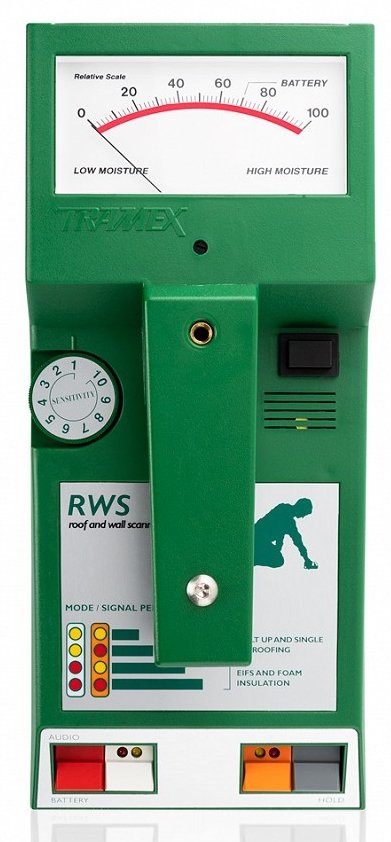 Tramex RWS - ROOF AND WALL MOISTURE SCANNER
FOR INSTANT NON-DESTRUCTIVE MOISTURE DETECTION IN WALL AND ROOFING SYSTEMS