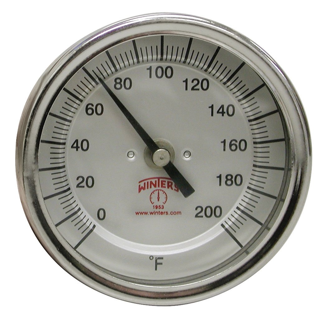 Winters TBM42040B77C | Bi-Metal Thermometer | 1/2” NPT standard |  0ºC to 300ºC & 30ºF to 570ºF
