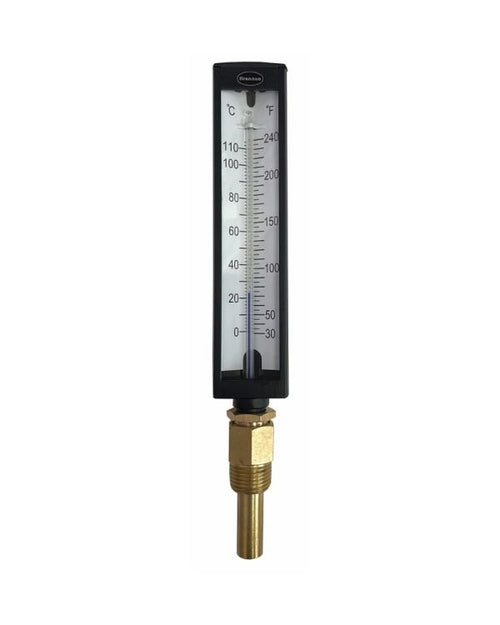 Brannan 200/703/0 | Industrial Liquid-in-Glass Thermometer | Straight, 45 mm, 0 to +115 °C/30 to 240 °F, 1/2 in NPT - generaltechuae