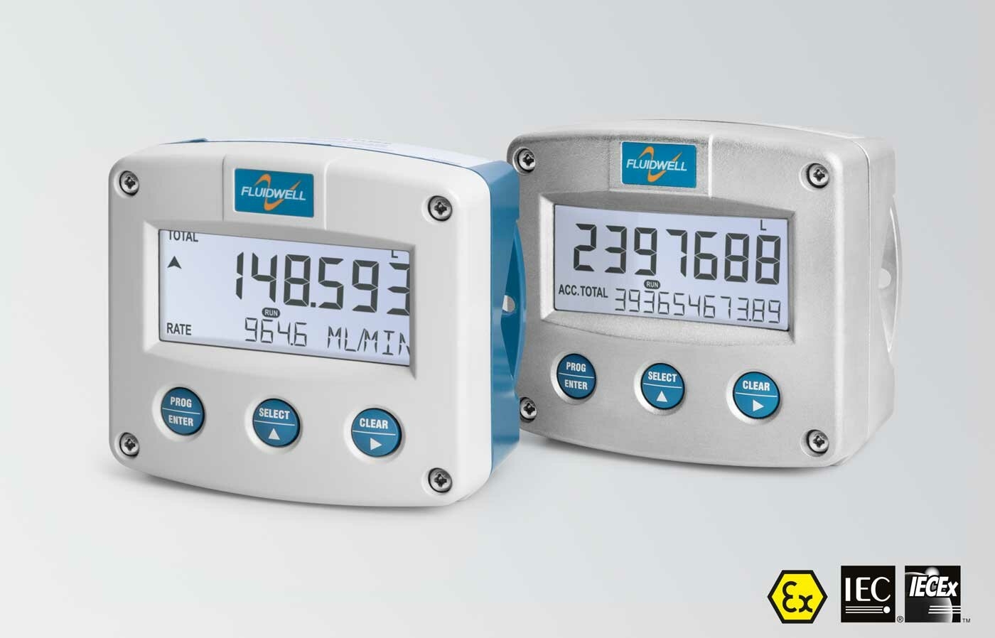 FLUIDWELL F126-EL | Intrinsically safe - Flow Computer for liquids | with temperature compensation for corrected volume | Ambient temperature: -40°C to +80°C (-40°F to 176°F).